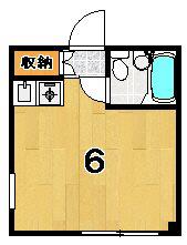 大宮ハイツ奥田(ワンルーム/2階)の間取り写真