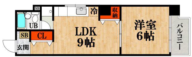 新町ダイアパレス(1LDK/5階)の間取り写真