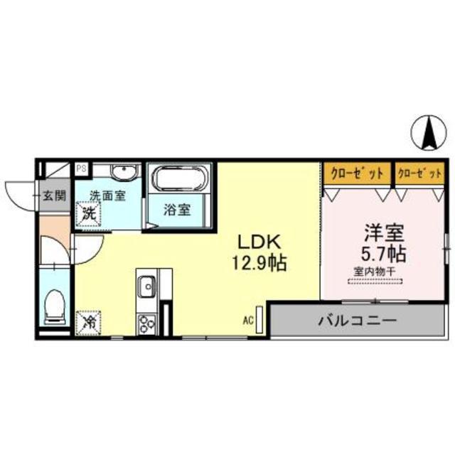 MAISON BLANCHE(1LDK/2階)の間取り写真