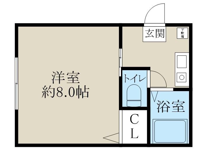 サプラス・2(1K/2階)の間取り写真