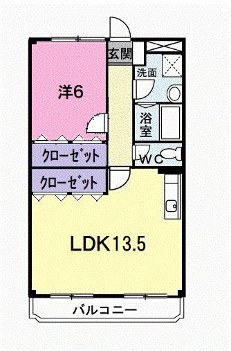 コンドミニアム(1LDK/1階)の間取り写真