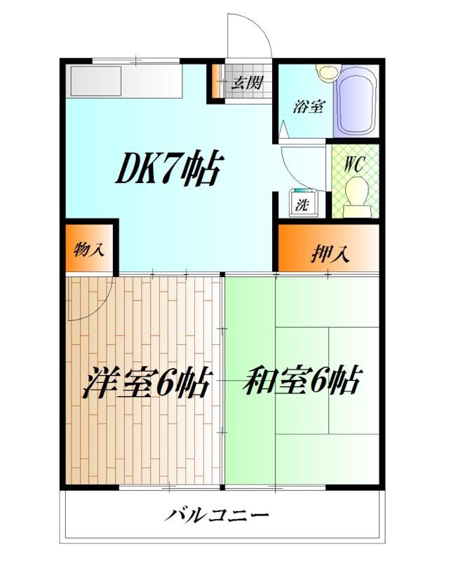 SMT89(2DK/3階)の間取り写真