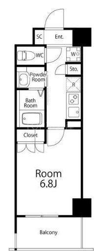 千葉ポートイースト(1K/11階)の間取り写真