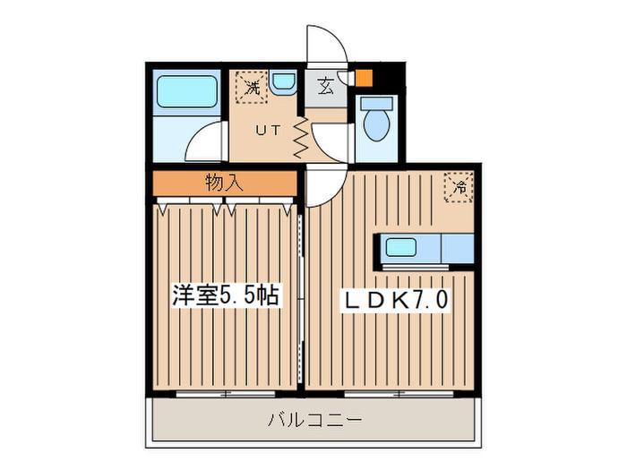 ルワズィール天神山(1LDK/1階)の間取り写真
