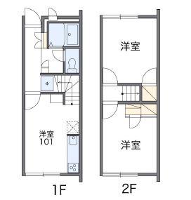 レオパレス福泊B(2DK/1階)の間取り写真