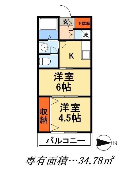 オキナマンション(2K/3階)の間取り写真