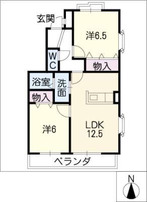 コージーコート薫(2LDK/2階)の間取り写真