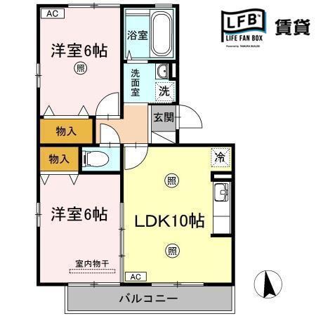 セントラル・メゾンA棟(2LDK/3階)の間取り写真