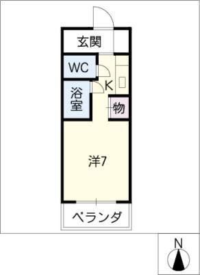 パルスII上前津(1K/8階)の間取り写真