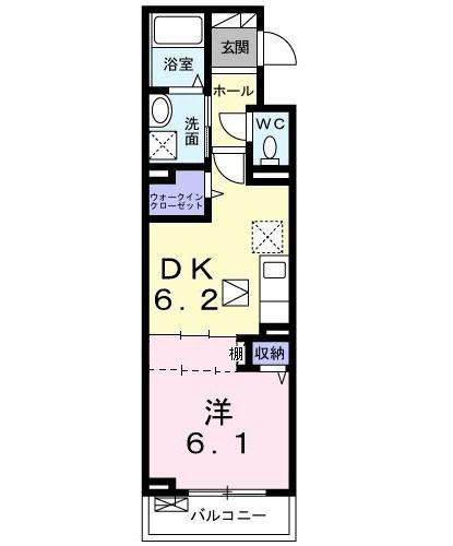 エスポワール(1DK/1階)の間取り写真