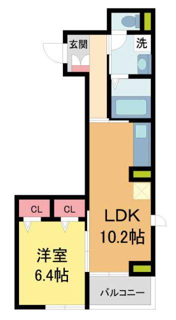 ルーチェ(1LDK/3階)の間取り写真