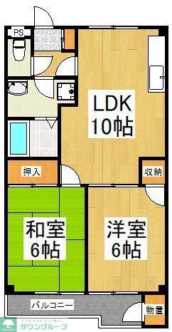 サンバニアン(2LDK/2階)の間取り写真