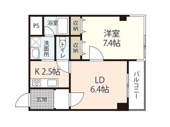 カーサ和光(1LDK/8階)の間取り写真