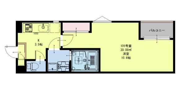 REGALEST FIRST咲(1K/1階)の間取り写真