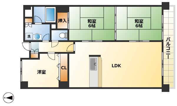 若園11番館(3LDK/3階)の間取り写真