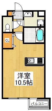 グラーレ・バイロイト(ワンルーム/4階)の間取り写真