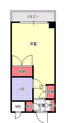 サンヨーズマンション(ワンルーム/2階)の間取り写真