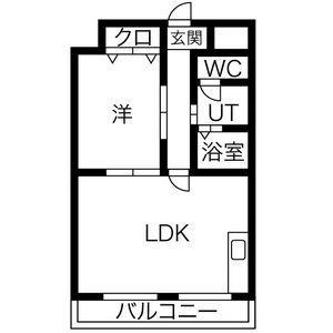 クラシティ御幸(1LDK/6階)の間取り写真