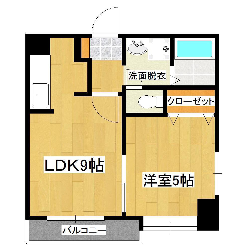 カラーズ(1LDK/5階)の間取り写真