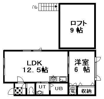 アーバンエステート芦野(1LDK/2階)の間取り写真