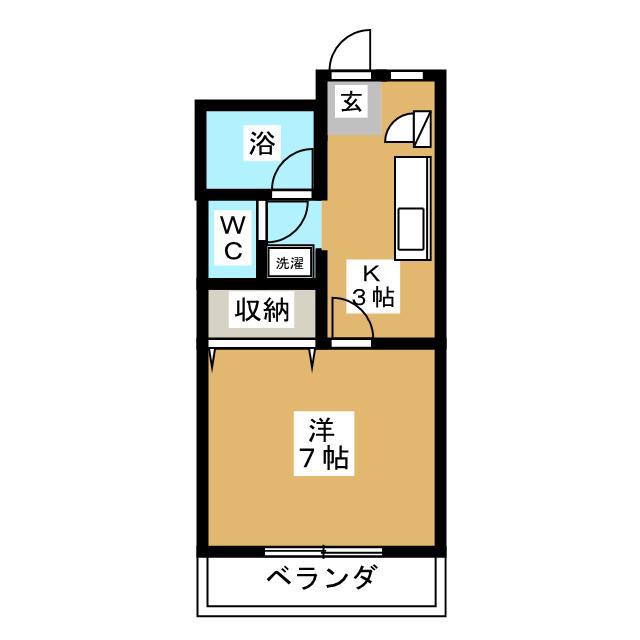 マイルーム玉川(1K/3階)の間取り写真