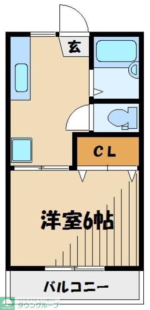 フォーブル富士見(1K/1階)の間取り写真