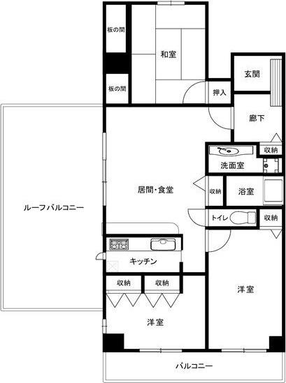 カステッロはなふさ長居(3LDK/7階)の間取り写真