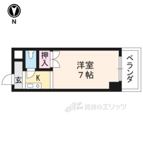 ベルジュ56(1K/4階)の間取り写真