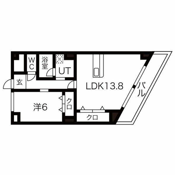 円上ヒルサイド(1LDK/4階)の間取り写真
