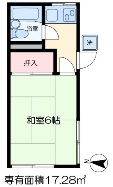 佐久間荘(1K/1階)の間取り写真