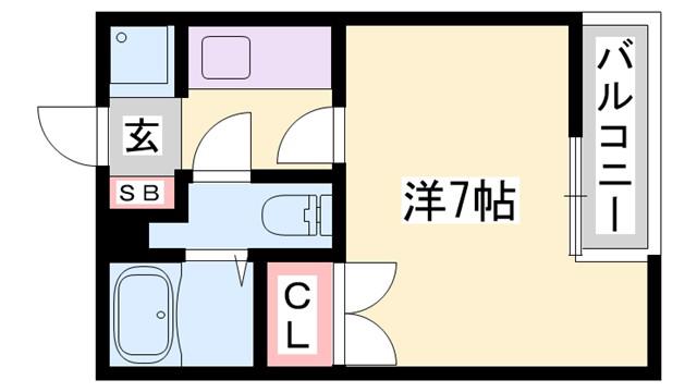 ジュネス白国(1K/2階)の間取り写真