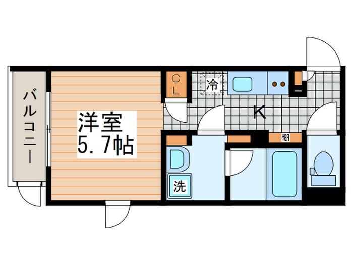 MDM駒沢大学(1K/1階)の間取り写真
