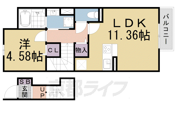 ALAMODE(1LDK/2階)の間取り写真