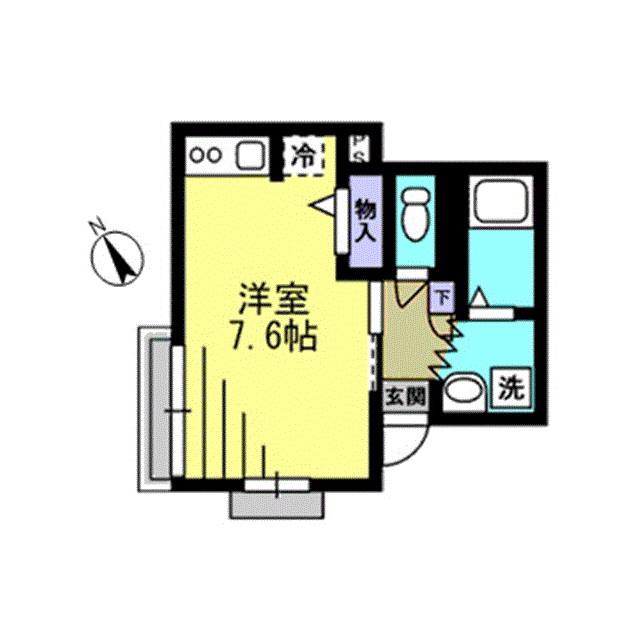 アーク新川崎(ワンルーム/1階)の間取り写真
