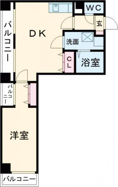 グリーンピア高崎(1DK/5階)の間取り写真