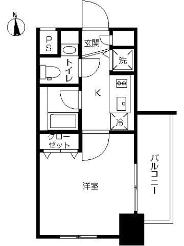スカイコート新宿落合壱番館(1K/10階)の間取り写真