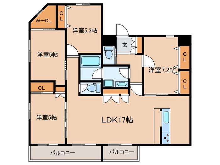 パ-クサイド アイヴィ(4LDK/3階)の間取り写真