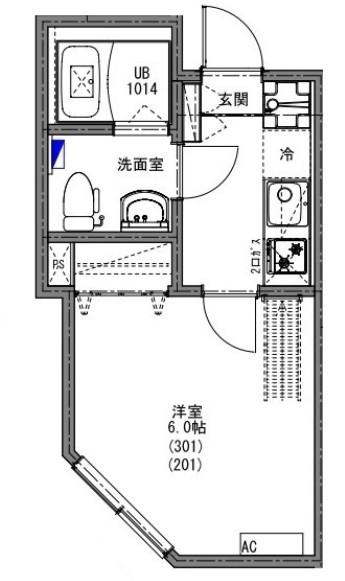 ケイアイ レジデンス 北柏(1K/2階)の間取り写真