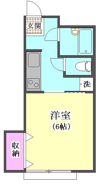 MHベルエール(1K/2階)の間取り写真