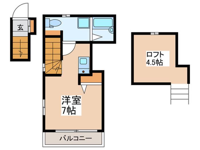 イルミナーレ(ワンルーム/2階)の間取り写真
