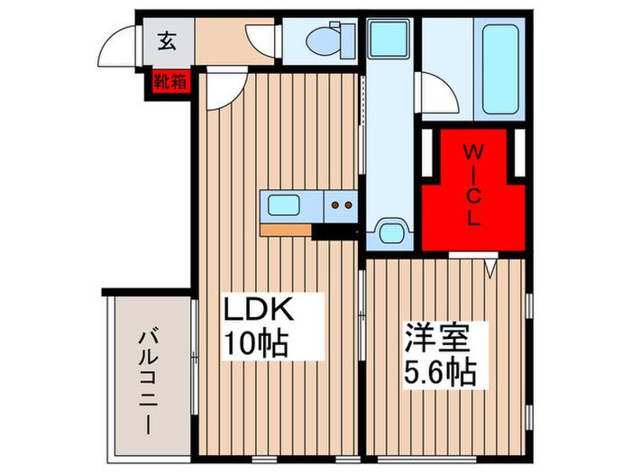 見沼区東大宮5丁目計画(1LDK/2階)の間取り写真