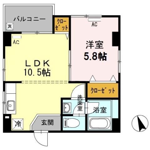 プチメゾン久保(1LDK/3階)の間取り写真