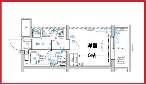 アゼストお花茶屋IV(1K/2階)の間取り写真