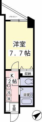 フェリーチェ東府中(1K/1階)の間取り写真