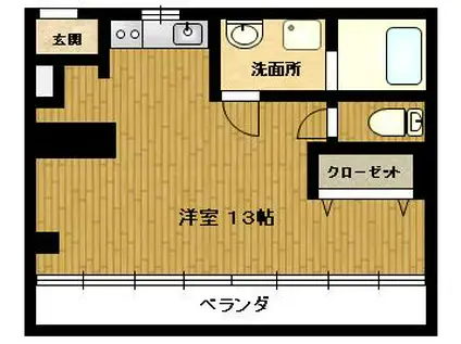 KDMビル(ワンルーム/2階)の間取り写真