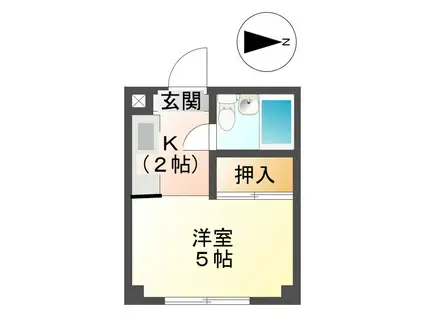 サン・アルティア柳津(1K/2階)の間取り写真