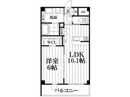 QUATRE YOSHIDA(1LDK/5階)の間取り写真