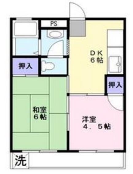 コーポレーティッドナカシマ(2DK/1階)の間取り写真