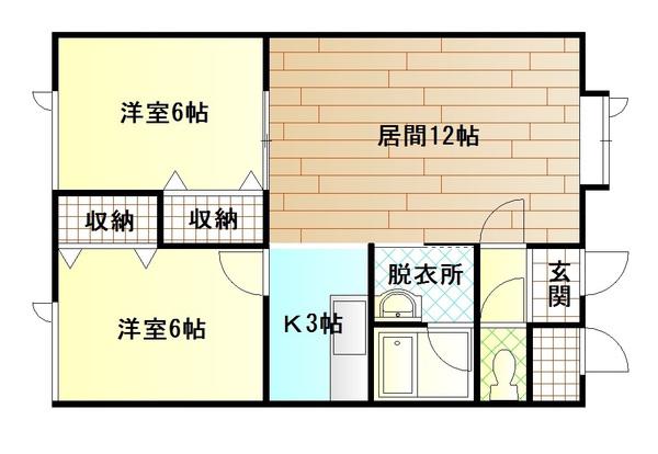 けいコーポ(2LDK/1階)の間取り写真