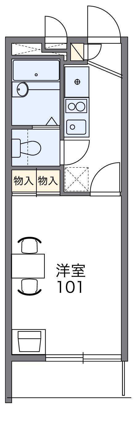 MARUKA2(1K/1階)の間取り写真